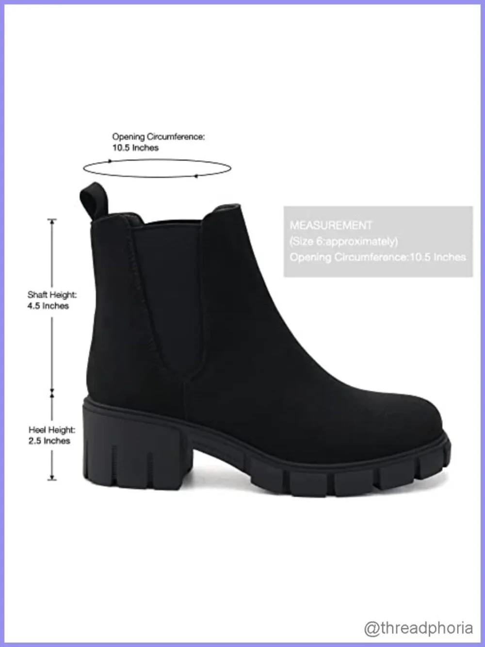 Womens Platform Chelsea Ankle Boots Chunky Heel Round Toe Pull On